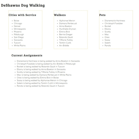 DeShawn's Dog Walking home page